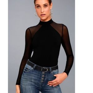 COPY - Black Mesh Long Sleeve Bodysuit